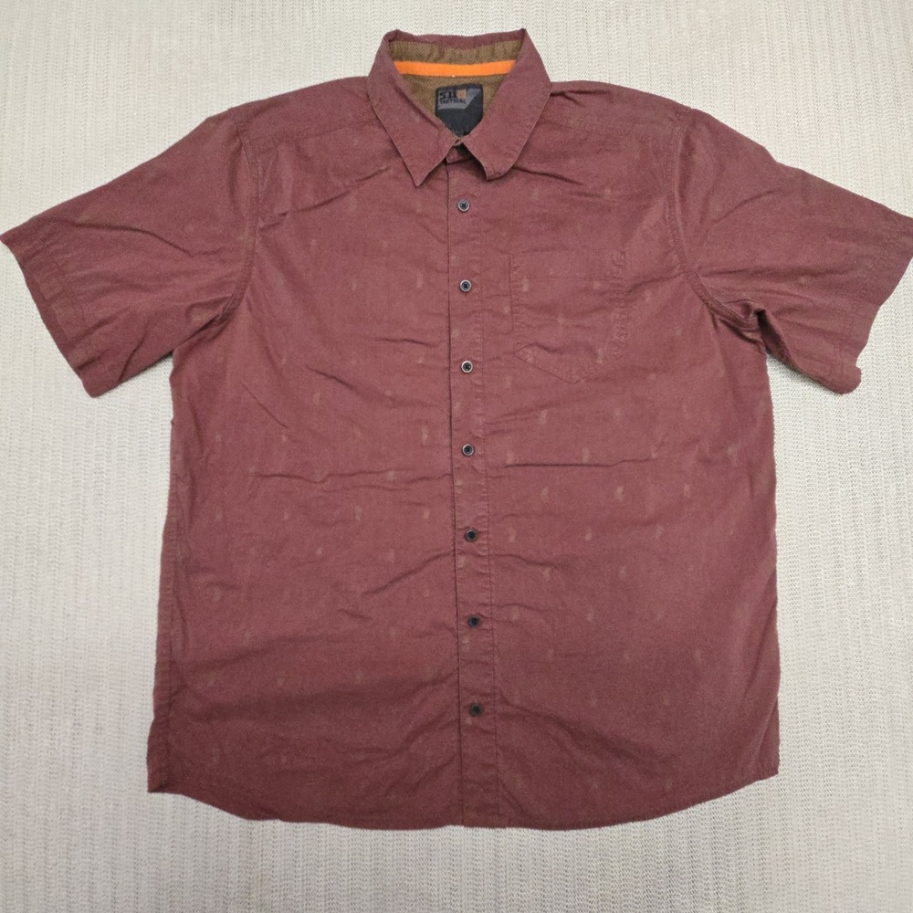 5.11 Tactical Shirt Mens Medium Red Pineapple Short Sleeve Button Up Casual